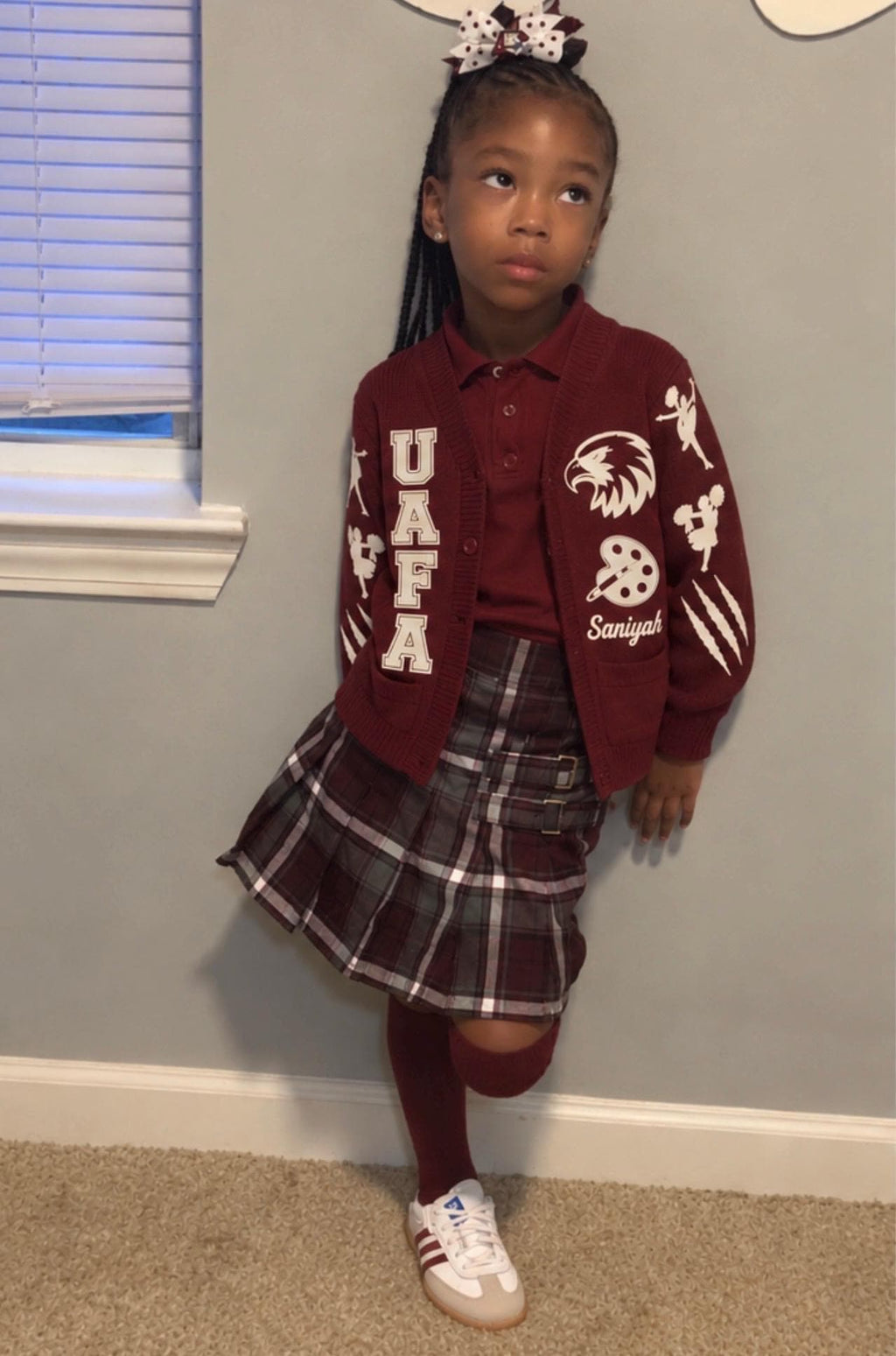 Custom Varsity Cardigan for Girls and Teens, Personalized School Spirit Sweater, Custom Name and School Colors
